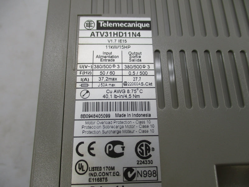 TELEMECANIQUE ATV31HD11N4 380/500V 37.2A NSMP