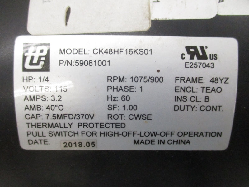 TPI INDUSTRIAL AC-MOT 58049-000 120V 3.2A NSMP