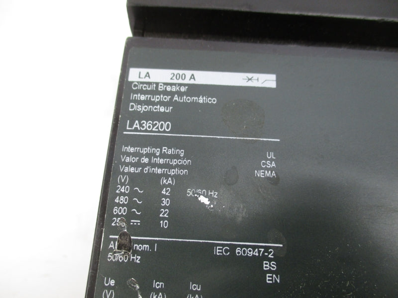 SQUARE D LA36200 600V 200A (AS PICTURED) NSNP