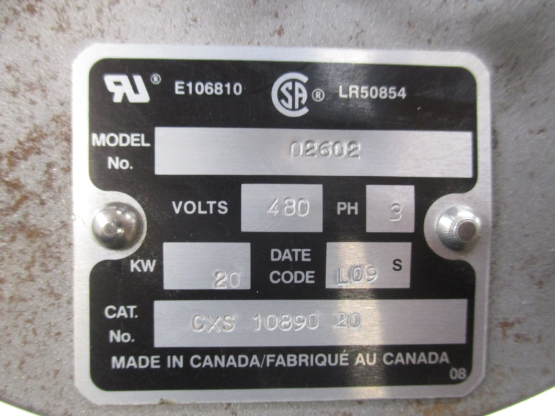 HEATER ELEMENT CXS1089020 02602 480V (AS PICTURED) NSNP