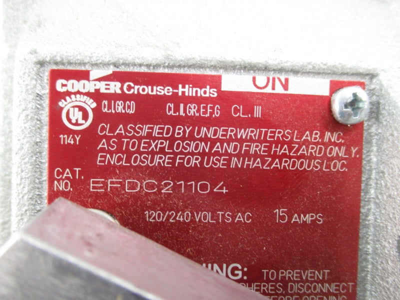 CROUSE-HINDS EFDC21104 120/240VAC 15A 3/4" NSMP