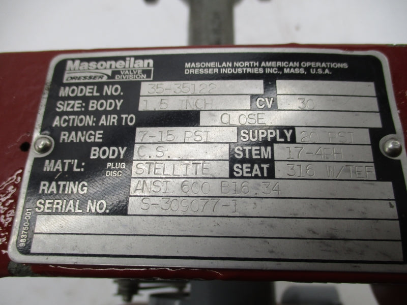 MASONEILAN CAMFLEX II 35-35122 480V 10A 7-15PSI NSNP