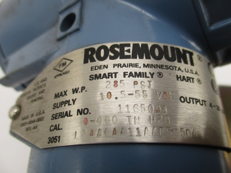 ROSEMOUNT 3051L3AA0AA11AAE5M5Q4 10.5-55VDC 285PSI UNMP