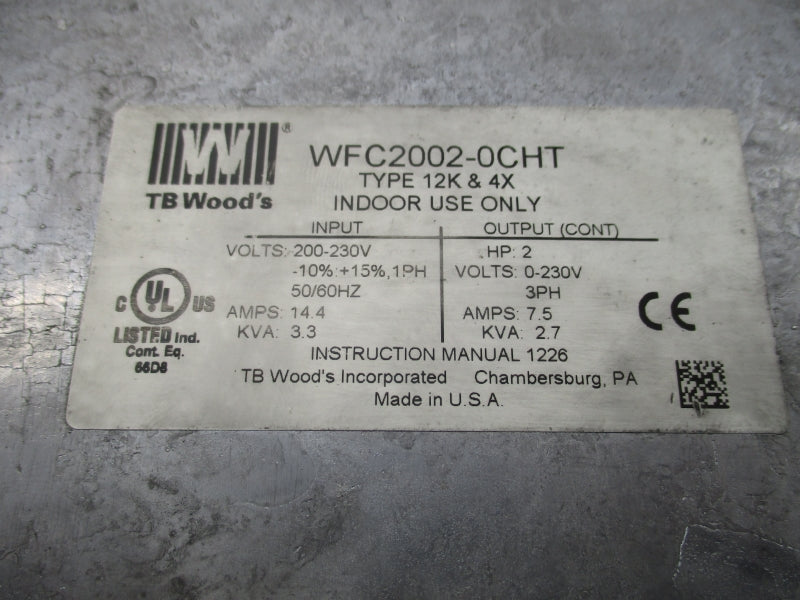 TB WOODS WFC2002-0CHT 200-230V 14.4A UNMP