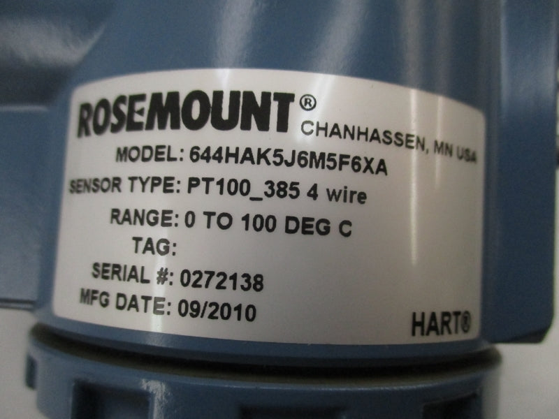 ROSEMOUNT 644HAK5J6M5F6XA 0078N21C30A080T34 42.4V NSNP