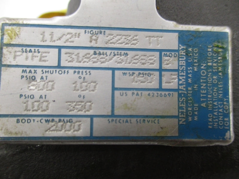 NELES-JAMESBURY A2236TT 150PSI 1-1/2" NSNP