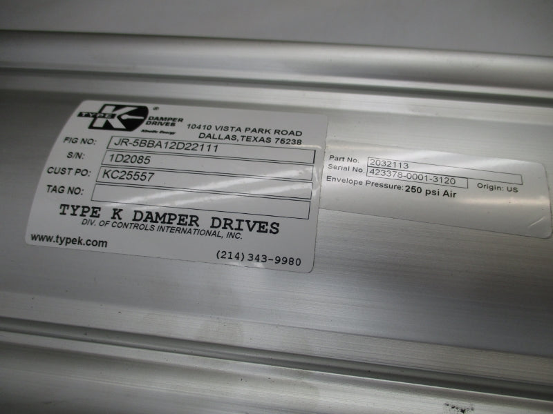 TYPE K DPC-777 JR-5BBA12D22111 2032113 115PSI NSNP