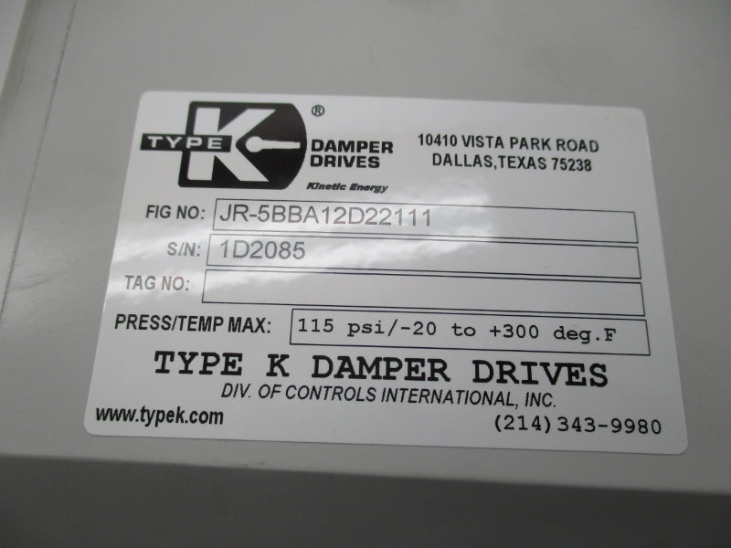 TYPE K DPC-777 JR-5BBA12D22111 2032113 115PSI NSNP