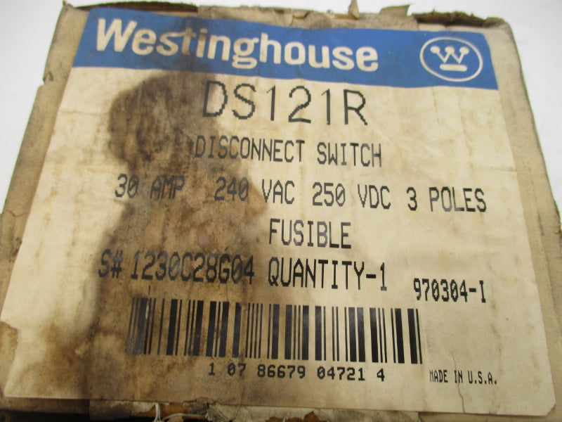 WESTINGHOUSE DS121R 1230C28G04 240VAC 30A NSFS