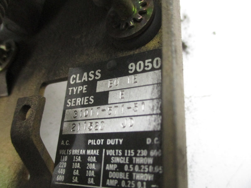 SQUARE D 9050BO1E SER. E 440/480V 40A UNMP