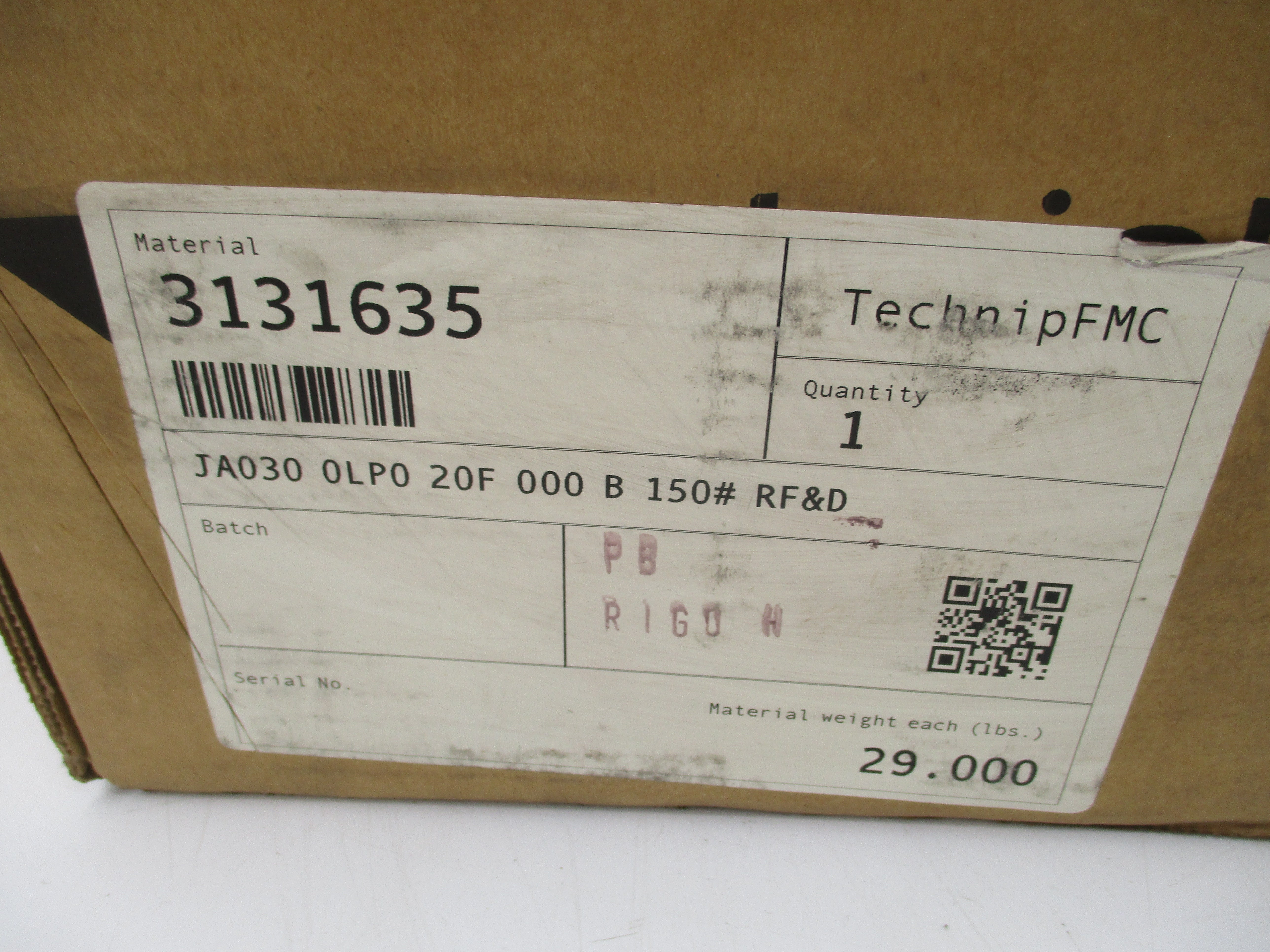 TECHNIPFMC 3131635 JA0300LP020F000B150# NSMP