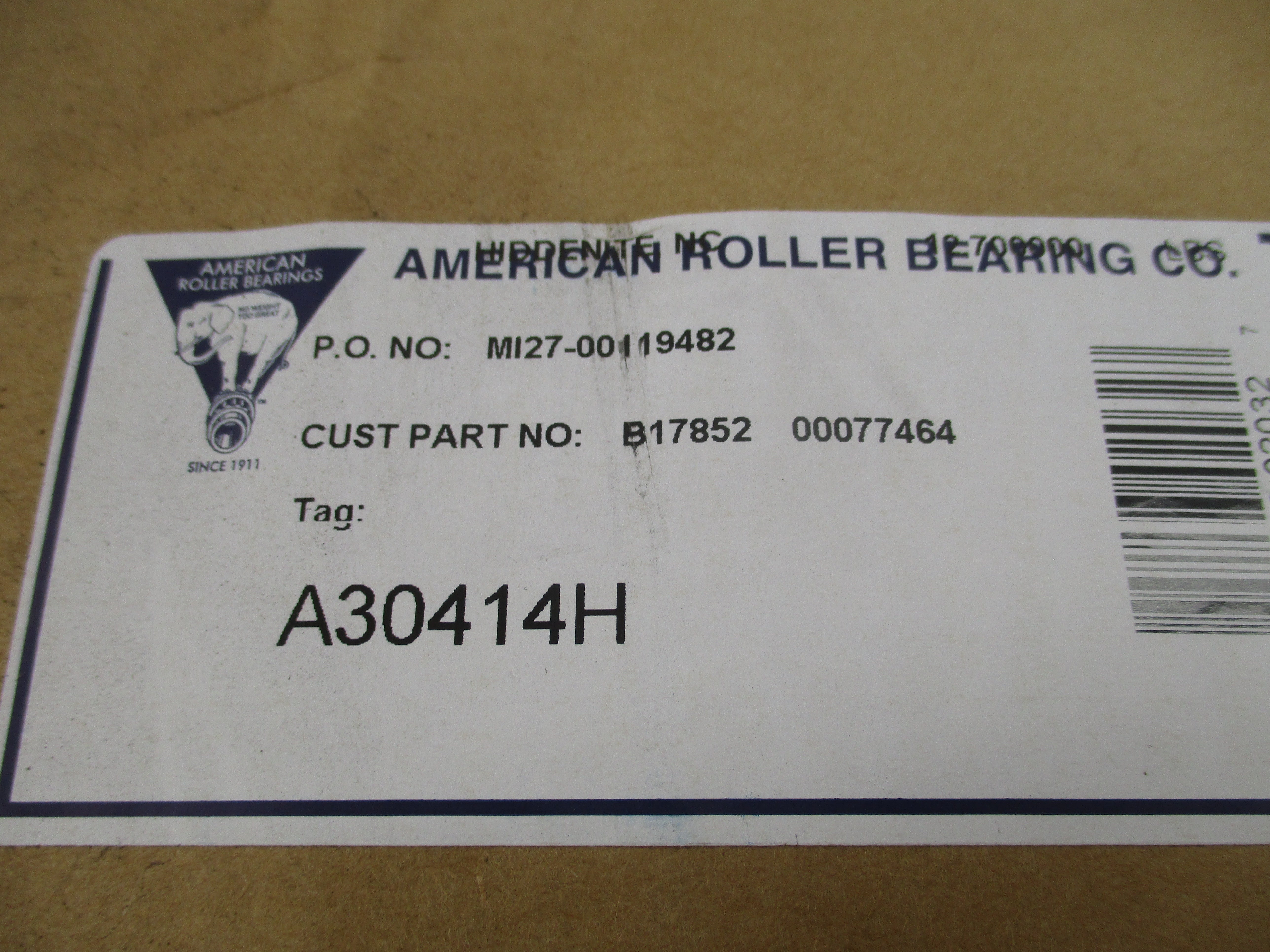 AMERICAN ROLLER BEARING A30414H NSFS