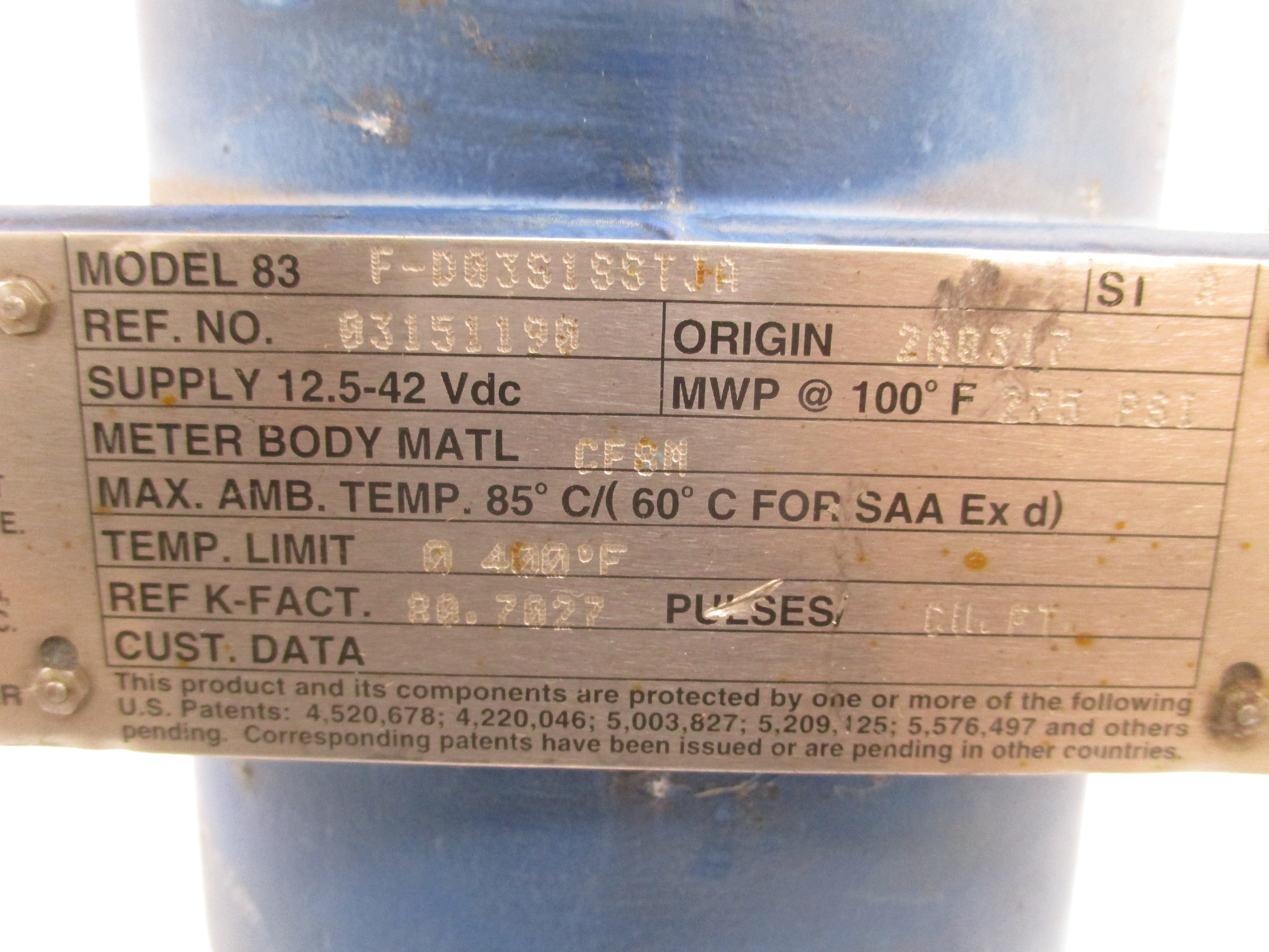 FOXBORO 83F-D03S1SSTJA 12.5-42VDC 275PSI UNMP