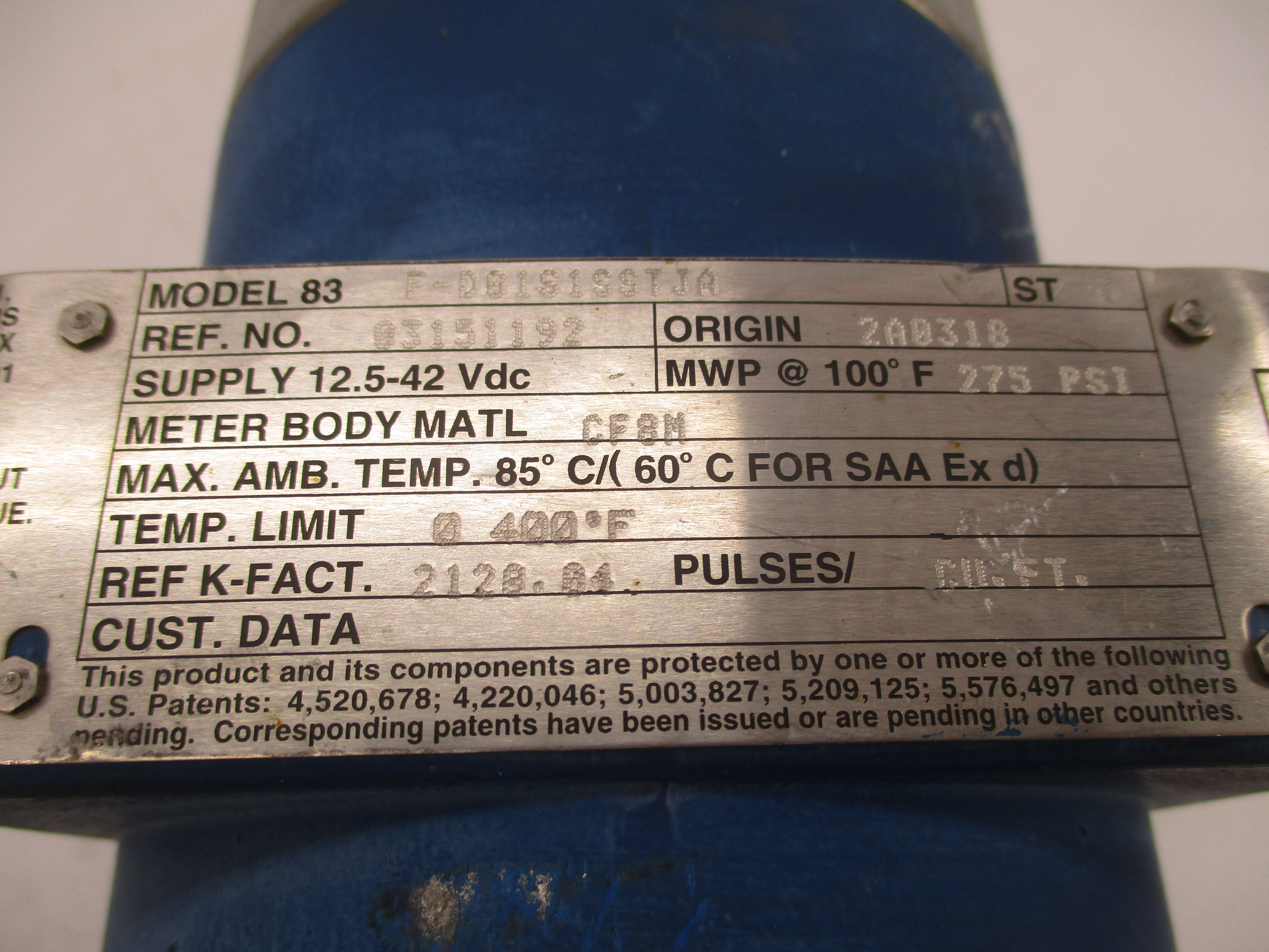FOXBORO 83F-D01S1SSTJA 12.5-42VDC 275PSI UNMP