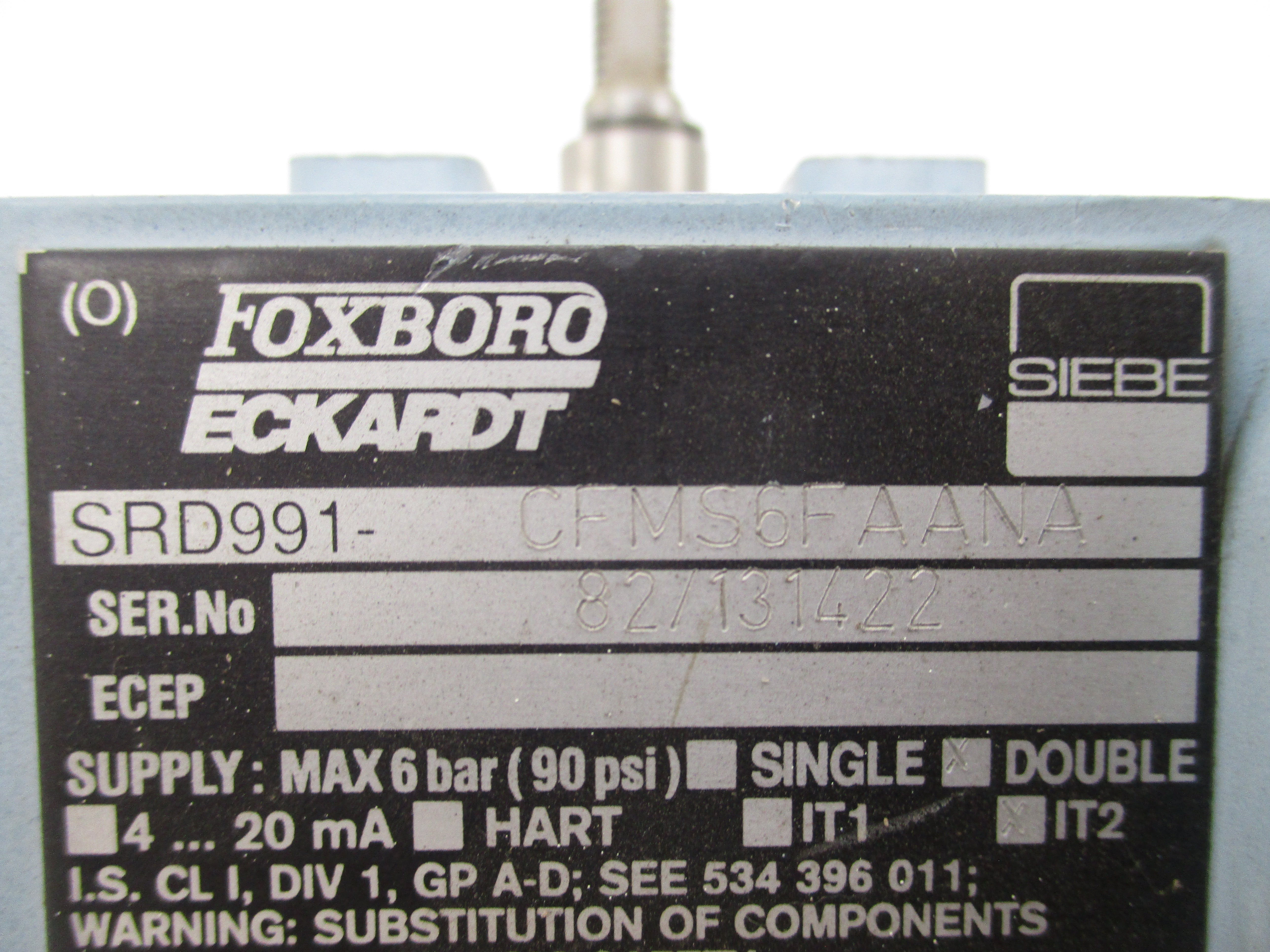 FOXBORO SRD991-CFMS6FAANA (NO COVER) 90PSI UNMP