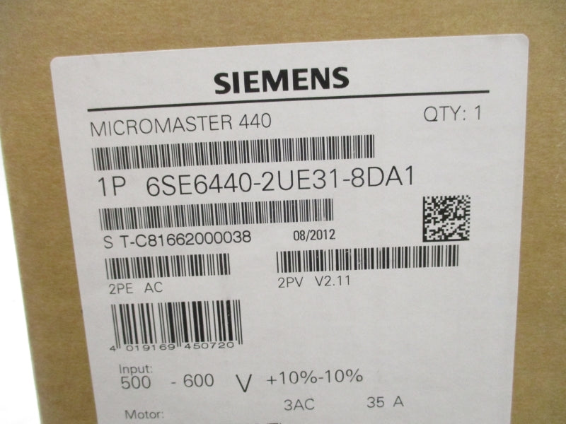 SIEMENS 6SE6440-2UE31-8DA1 500-600V 35A NSFS