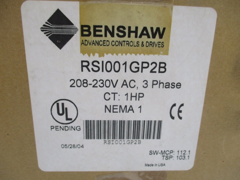 BENSHAW RSI001GP2B 208-230V 5.6/4.8A NSMP