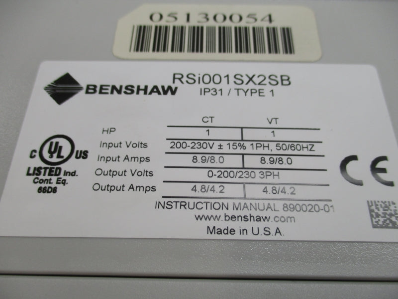 BENSHAW RSI001SX2SB 200-230V 8.9/8.0A NSMP