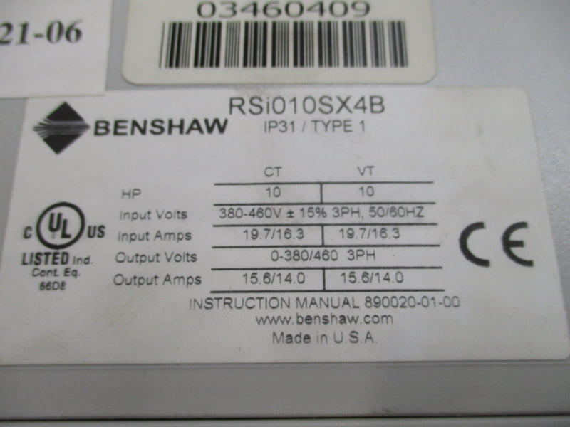 BENSHAW RSI010SX4B 380-460V 19.7/16.3A NSNP