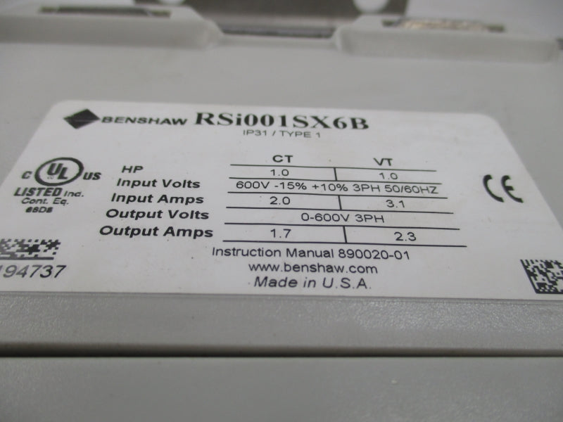 BENSHAW RSI001SX6B 600V 2.0A NSNP
