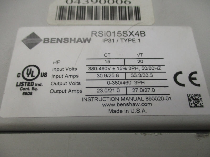 BENSHAW RSI015SX4B 380-460V 30.9/25.8A NSNP