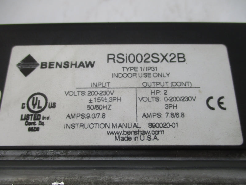 BENSHAW RSI002SX2B 200-230V 9.0/7.8A NSNP