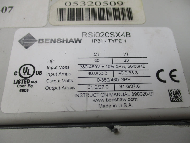 BENSHAW RSI020SX4B 380-460V 40.0/33.3A NSNP