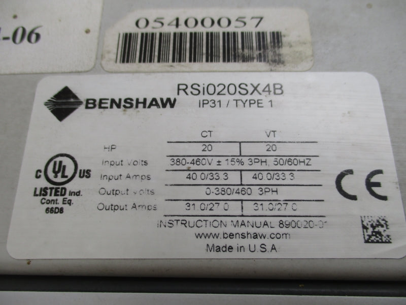 BENSHAW RSI020SX4B 380-460V 40.0/33.3A UNMP