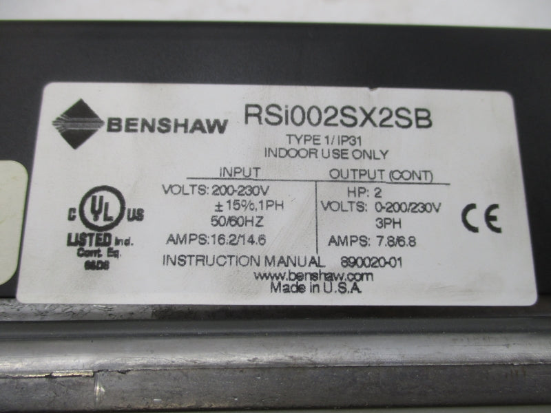 BENSHAW RSI002SX2SB 200-230V 16.2/14.6A (AS PICTURED) NSNP