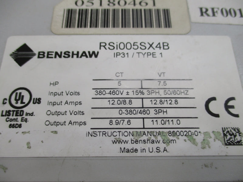 BENSHAW RSI005SX4B 380-460V 12.0/8.8A UNMP