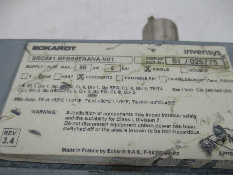 ECKARDT SRD991-BFBS6FAANA-V01 90PSI (AS PICTURED) UNMP