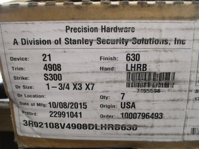 STANLEY 3R02108V4908DLHRB630 1-3/4X3X7 NSMP