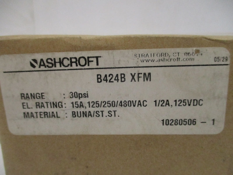 ASHCROFT B424BXFM 480VAC 15A 30PSI NSMP