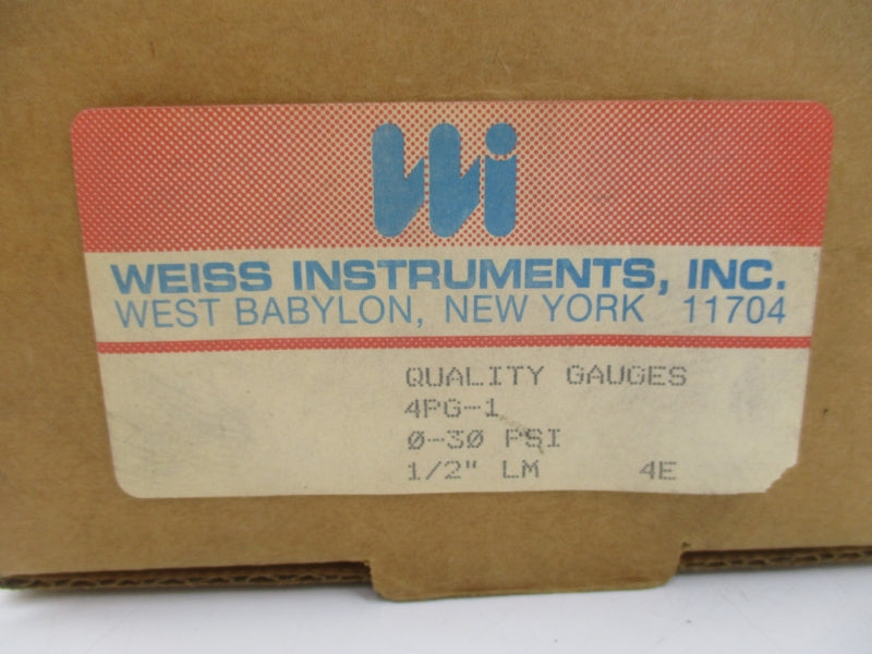 WEISS INSTRUMENTS 4PG-1 0-30PSI 1/2" NSMP