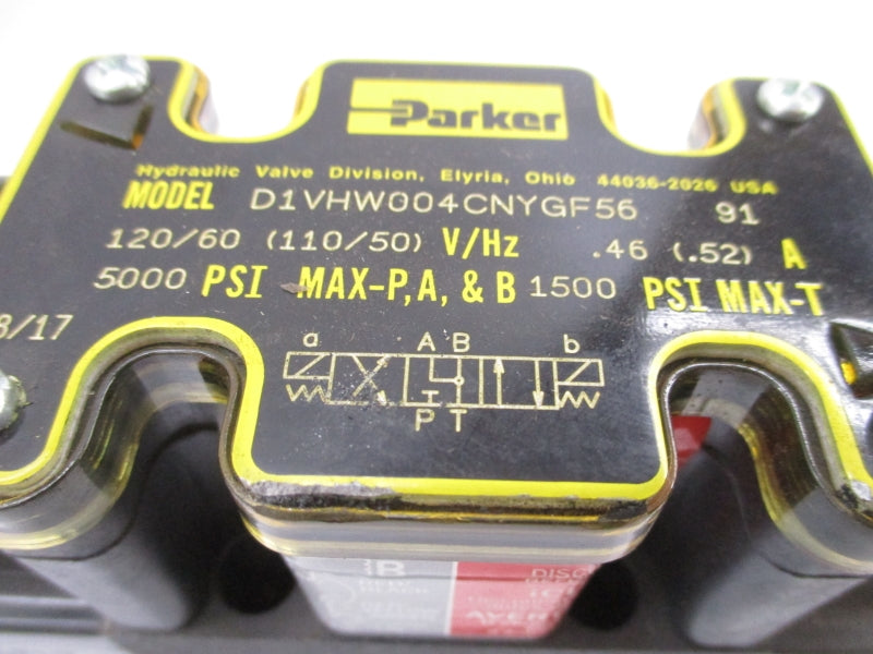 PARKER D61VW004C1NYGF3S91 110/120V .46/.52A 1500-5000PSI NSNP