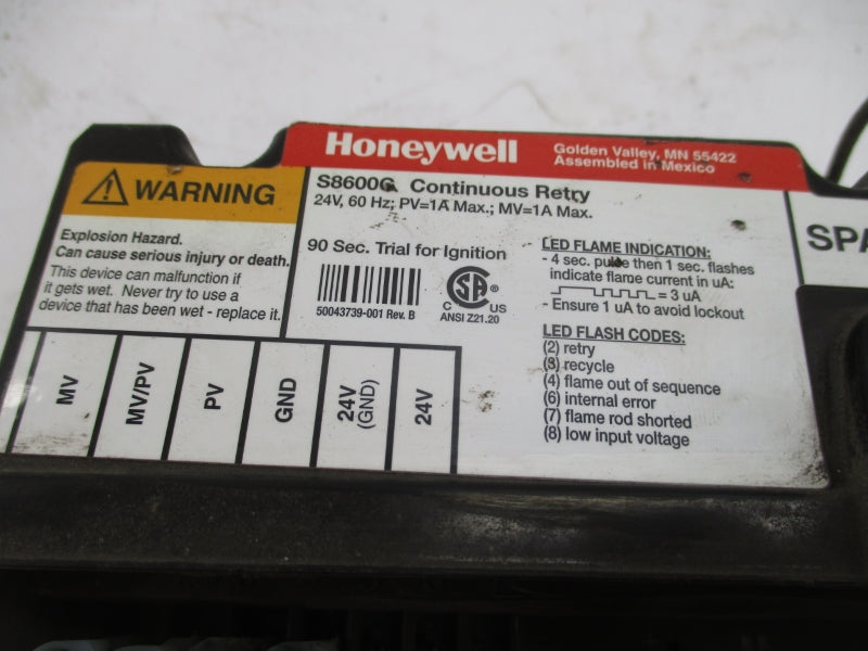HONEYWELL VR8204M1224 24V .5A UNMP