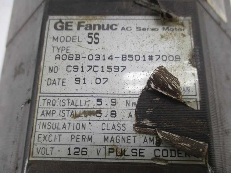 GE FANUC A06B-0314-B501#7008 126V 5.8A UNMP