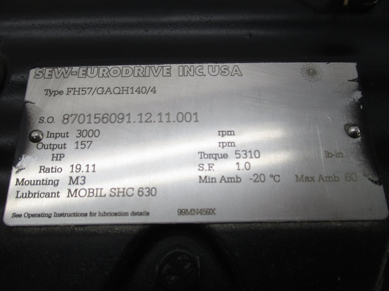 SEW-EURODRIVE FH57/GAQH140/4 NSNP
