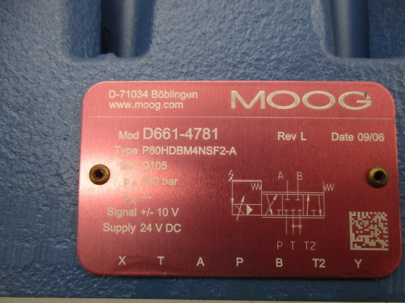 MOOG D661-4781 P80HDBM4NSF2-A 24VDC NSNP