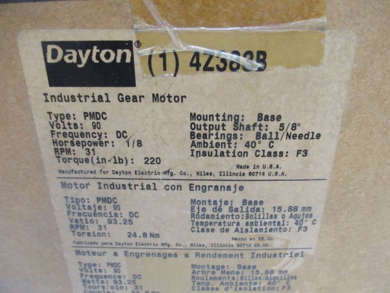 DAYTON 4Z383B 90VDC 1.27A NSMP