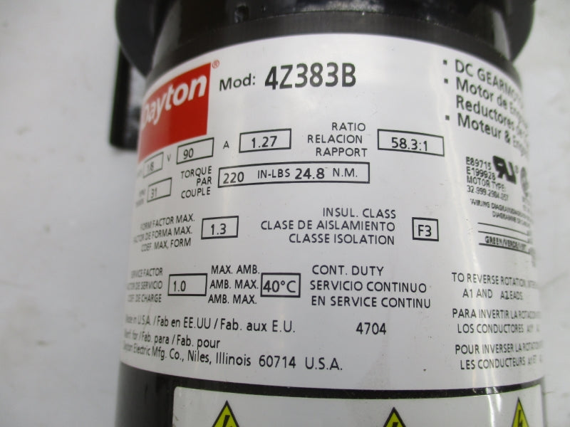DAYTON 4Z383B 90VDC 1.27A NSMP