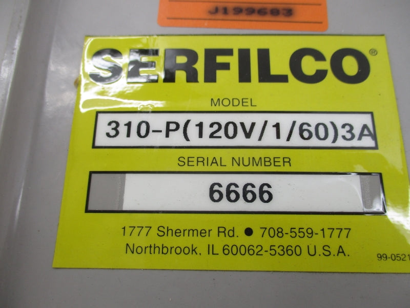 SERFILCO 310-P(120V/1/60)3A 3A UNMP