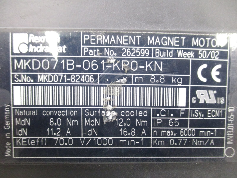 REXROTH MKD071B-061-KP0-KN 262599 70V NSMP