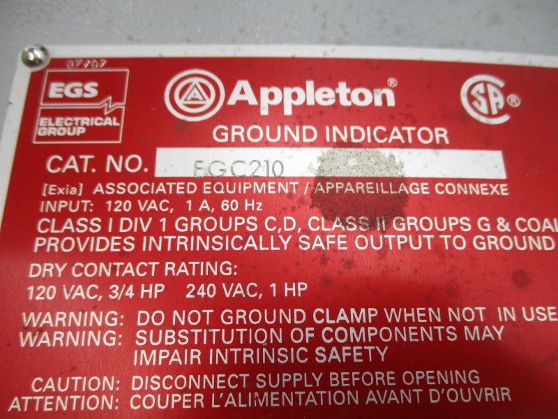 APPLETON EGC210 120VAC 1A NSNP