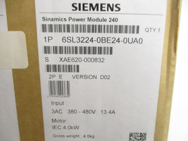 SIEMENS 6SL3224-0BE24-0UA0 380-480V 13.4A NSMP