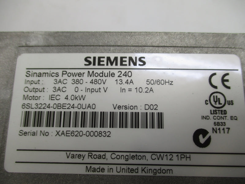 SIEMENS 6SL3224-0BE24-0UA0 380-480V 13.4A NSMP