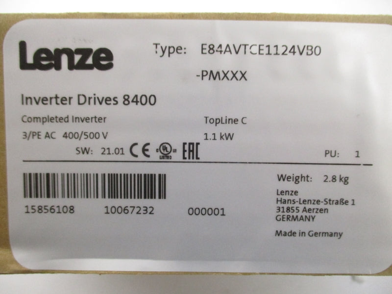 LENZE E84AVTCE1124VB0 400/500V 4.4/3.6A NSMP