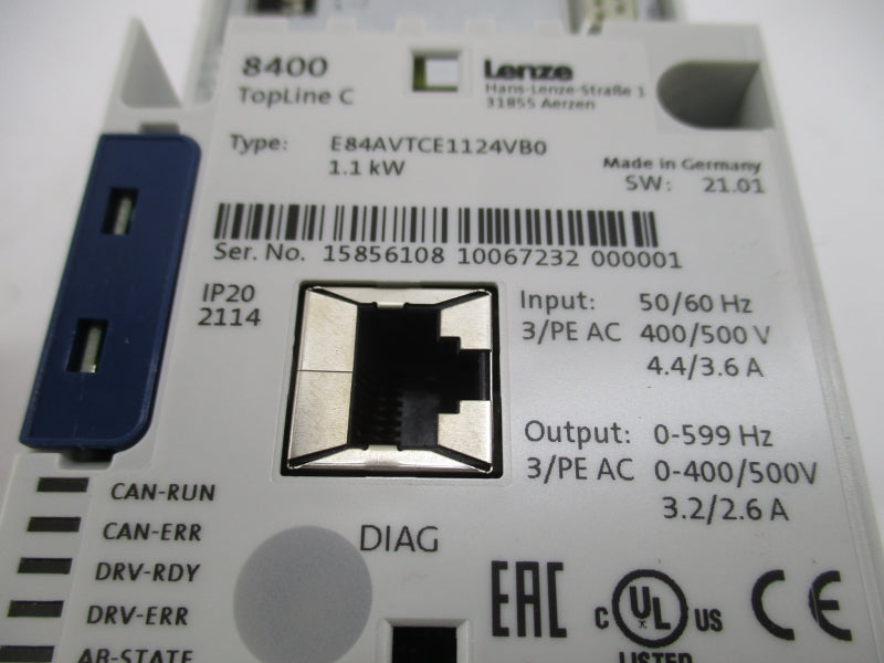 LENZE E84AVTCE1124VB0 400/500V 4.4/3.6A NSMP