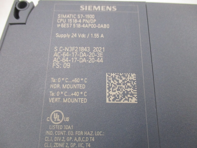 SIEMENS 6ES7518-4AP00-0AB0 24VDC 1.55A NSMP