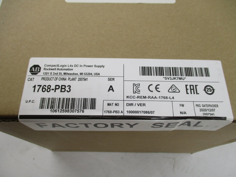ALLEN BRADLEY 1768-PB3 SER. A DATE: 2020 NSFS